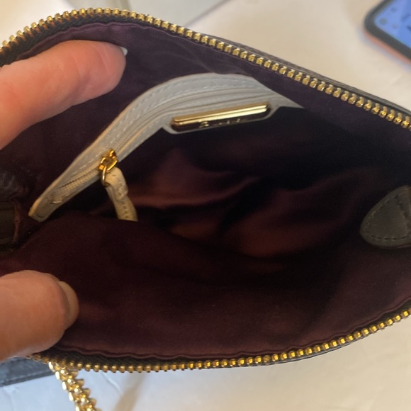 EUC. B. Makowsky navy blue leather snake, print shoulder bag bless U. - Picture 9 of 12